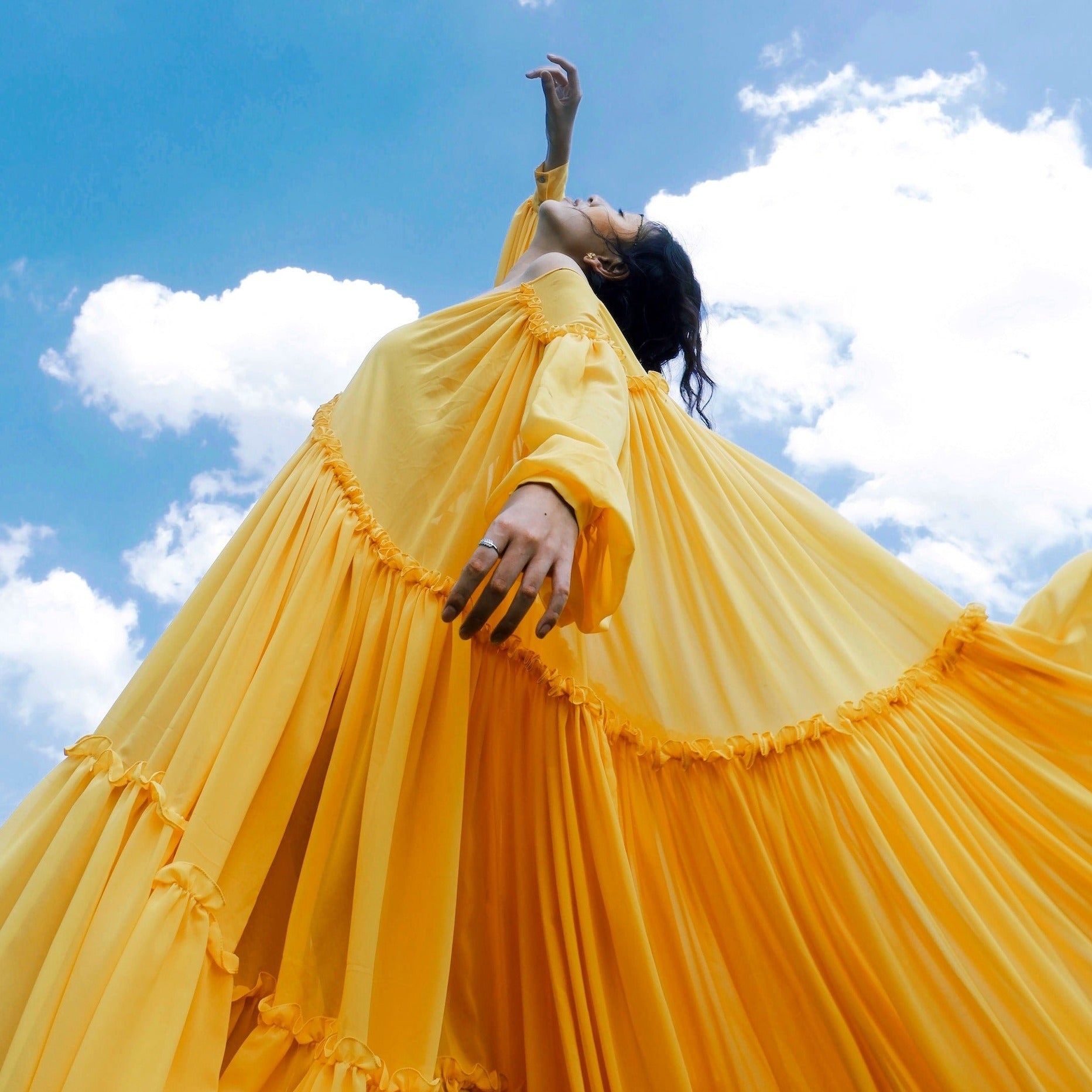 Woman in the yellow dress